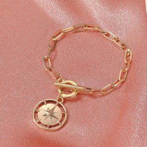 NEW Nautical Compass Charm Toggle Bracelet
